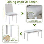 Table à manger rectangulaire en bois avec banc et 4 chaises