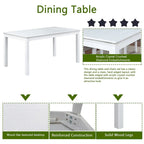 Table à manger rectangulaire en bois avec banc et 4 chaises