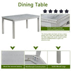 Table à manger rectangulaire en bois avec banc et 4 chaises